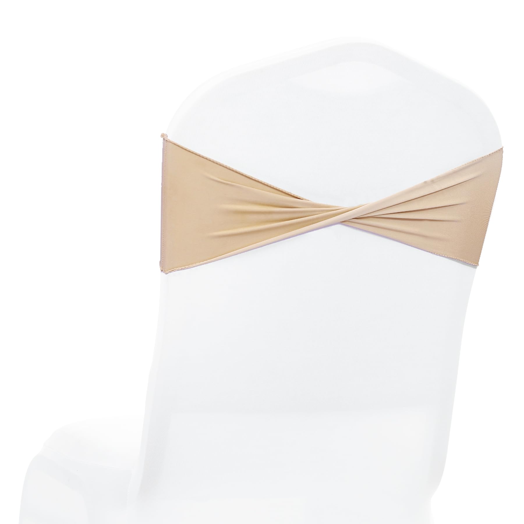 MDS Pack of 50 Spandex Chair Sashes Without Slider Buckles – Champagne Gold | Re