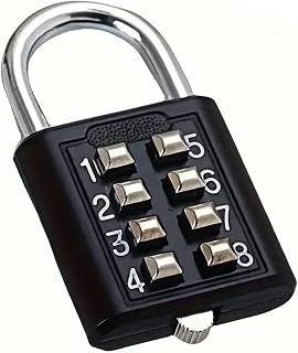 1 x Black Alloy Combination Padlock, 3 Digit Secure Padlock for Suitcases, Round Number Padlock with Durable Design