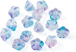 100pcs 8.5x8x5.5mm Sky Blue Electroplated Glass Beads for DIY Earring Necklace Bracelet Jewelry Making