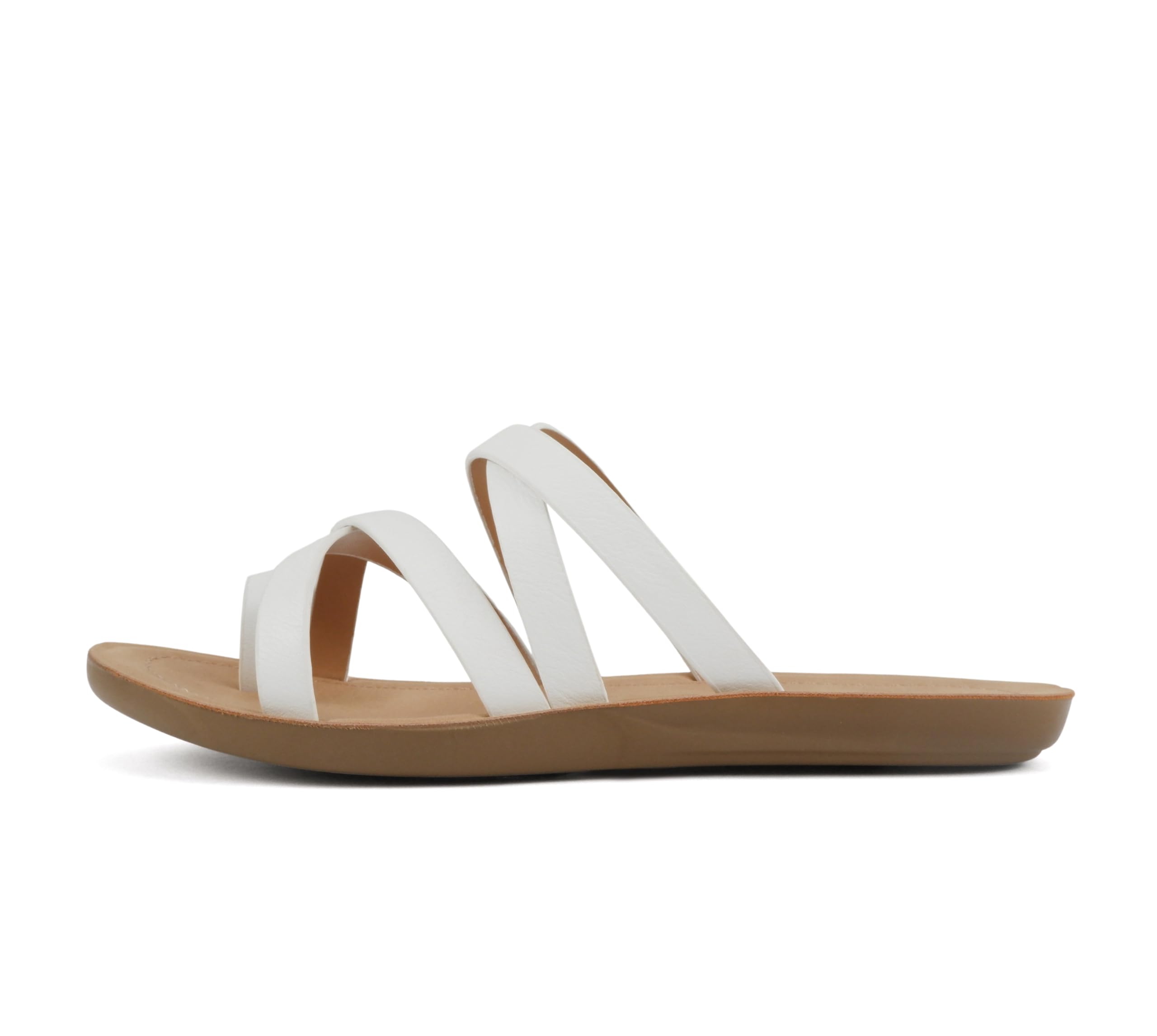 Soda ISABEL ~Women Fashion Comfortable Slip On Flat Cross bands Toe Ring Fashion