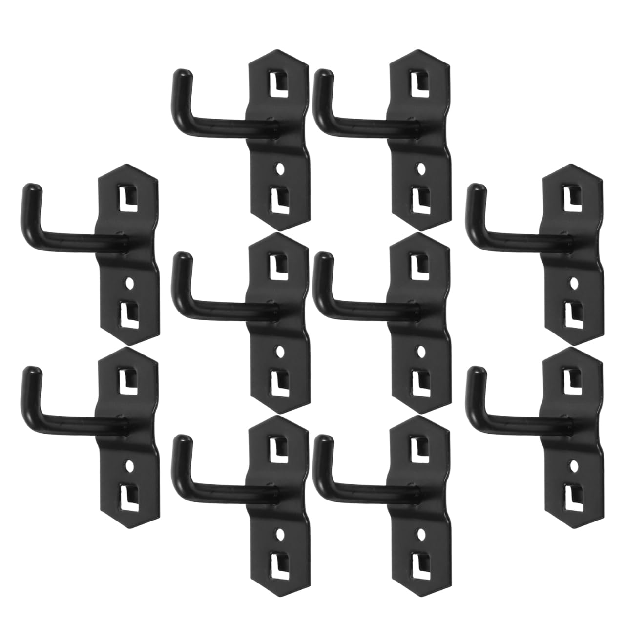 Veemoon Square Pegboard Wall Hooks, 10pcs Peg Board Tool Storage Hangers Heavy D