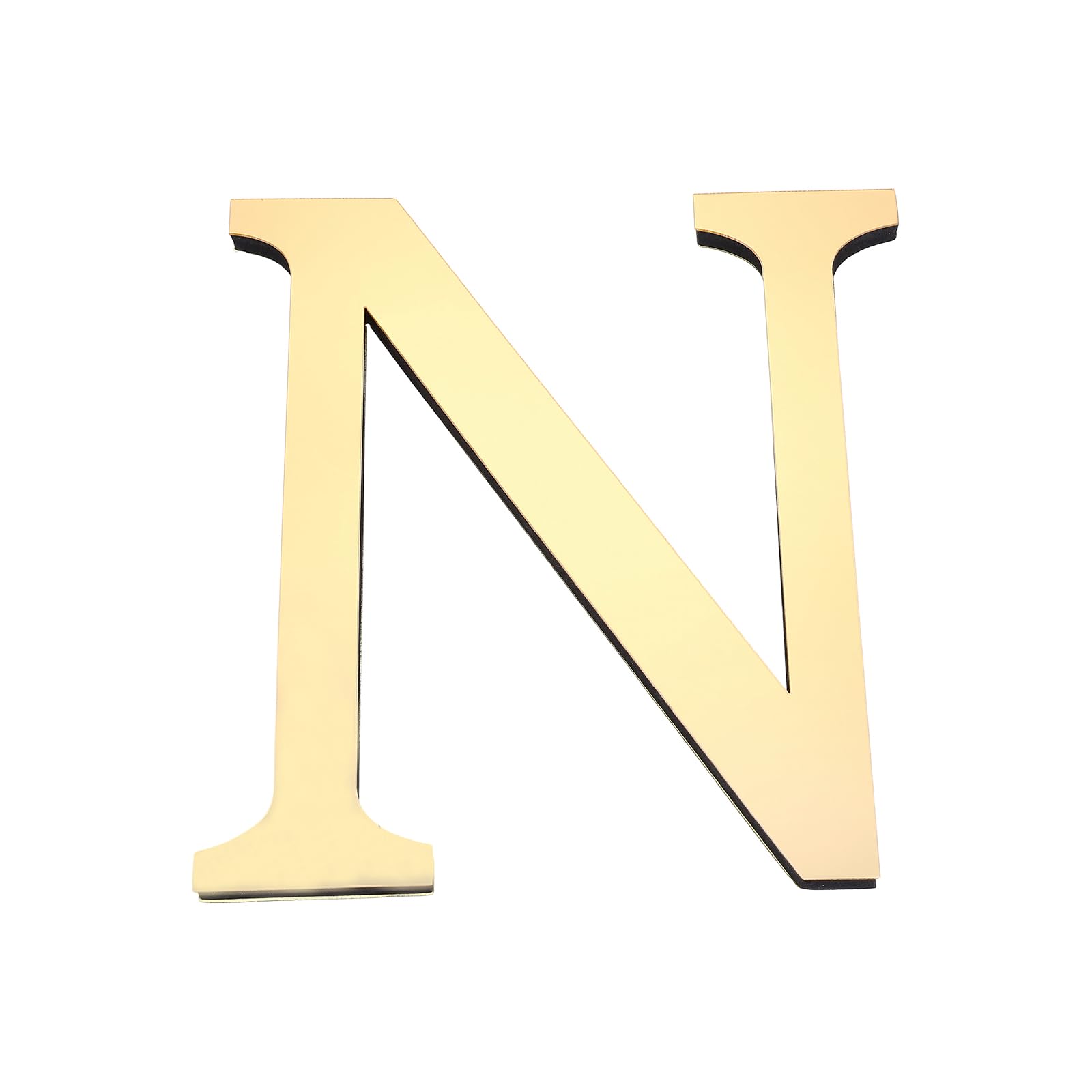 PATIKIL 7.87 Inch 3D Letter Wall Mirror Acrylic Letter N Sticker Home Decor Art 