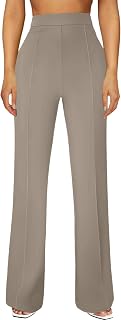 JEKAOYI Womens Straight Leg Dress Work Pants High Waist Stretchy Business Casual Pants Office Trousers Slacks