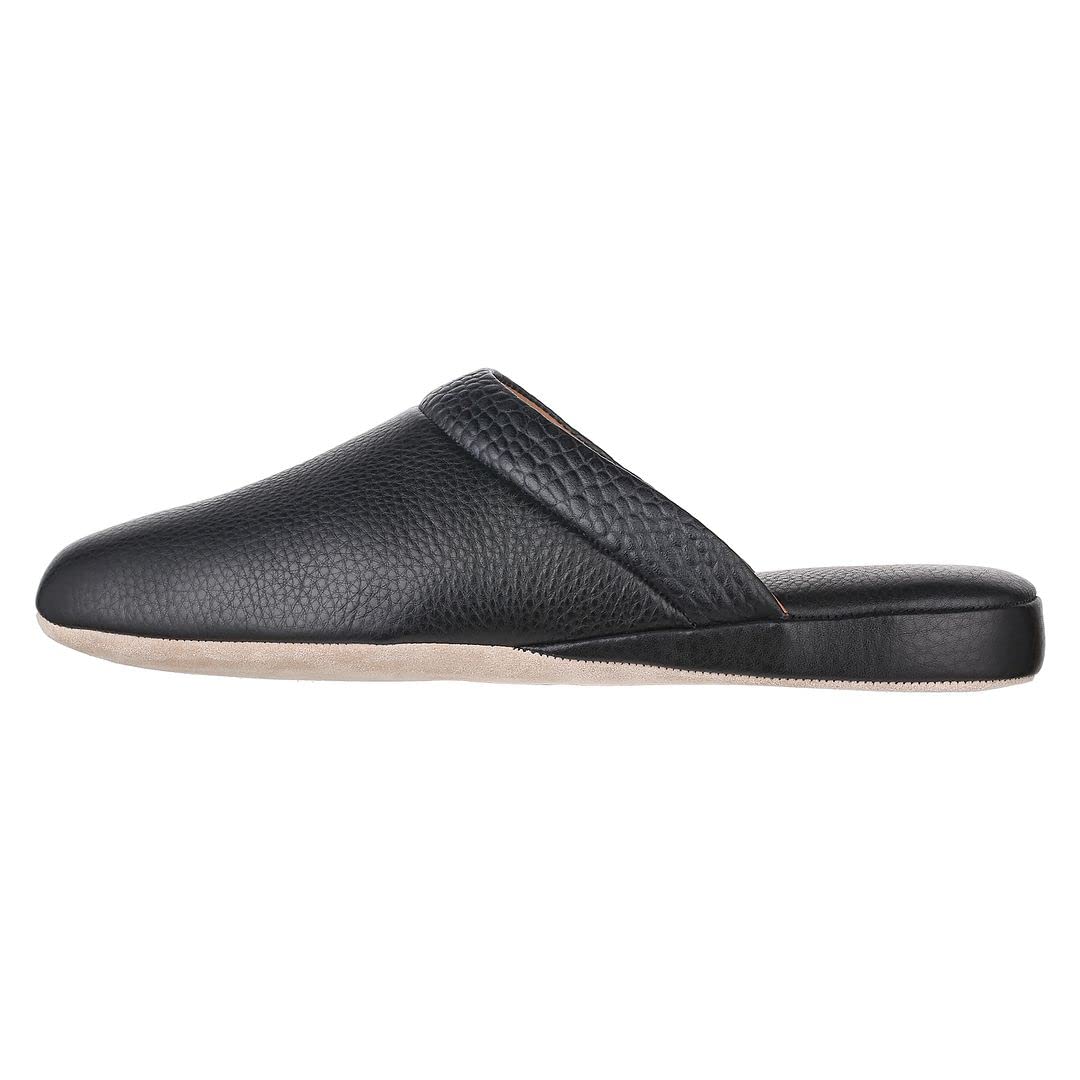 PAMIR Men's Premium Full-Grain Leather Backless Slippers