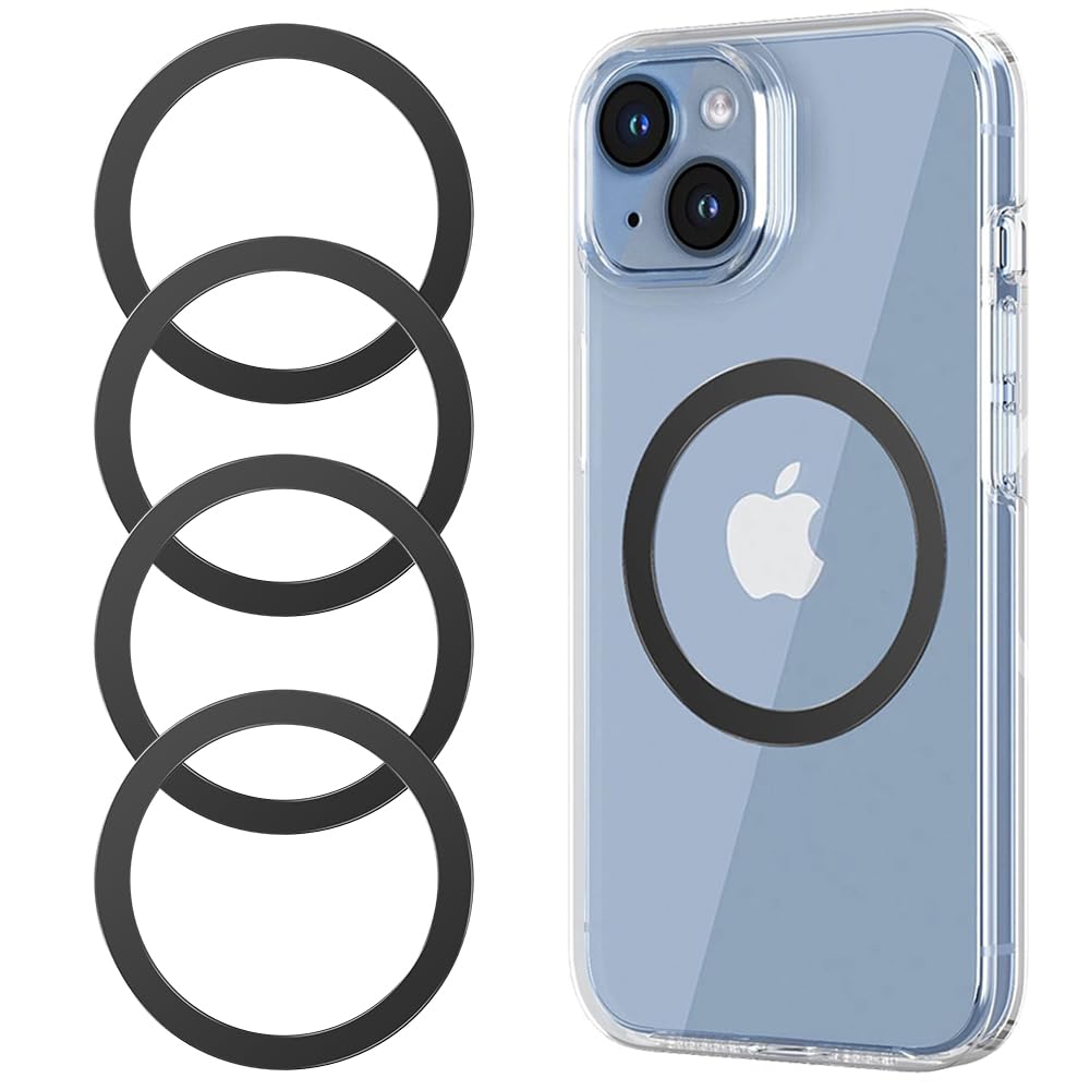 for MagSafe Sticker,4 PCS,Ultra-Thin(0.4mm) Metal Ring for Kindle/Pop Socket Mag