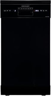 Cookology 45cm Slimline Freestanding Dishwasher - Compact Design - 10 Place Settings - 6 Wash Cycles - LED Control Panel - 8 Hour Delay Timer - Ideal for Small Families - Black