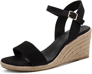 Tamaris womens black wedge sandal 8