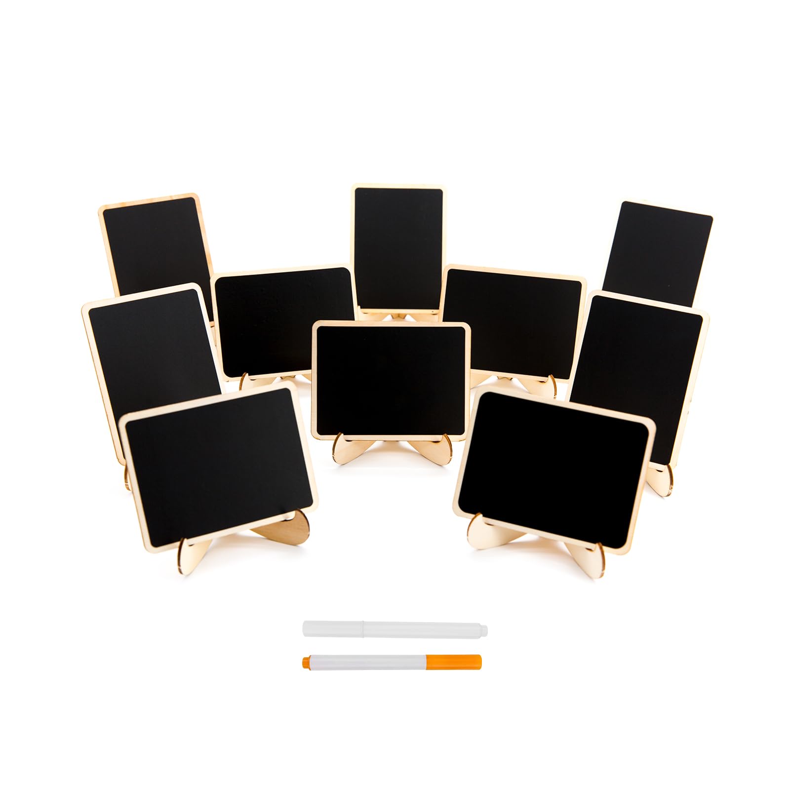 DSTELIN 10 Pack Mini Chalkboards Signs with Easel Stand, Small Rectangle Chalkbo