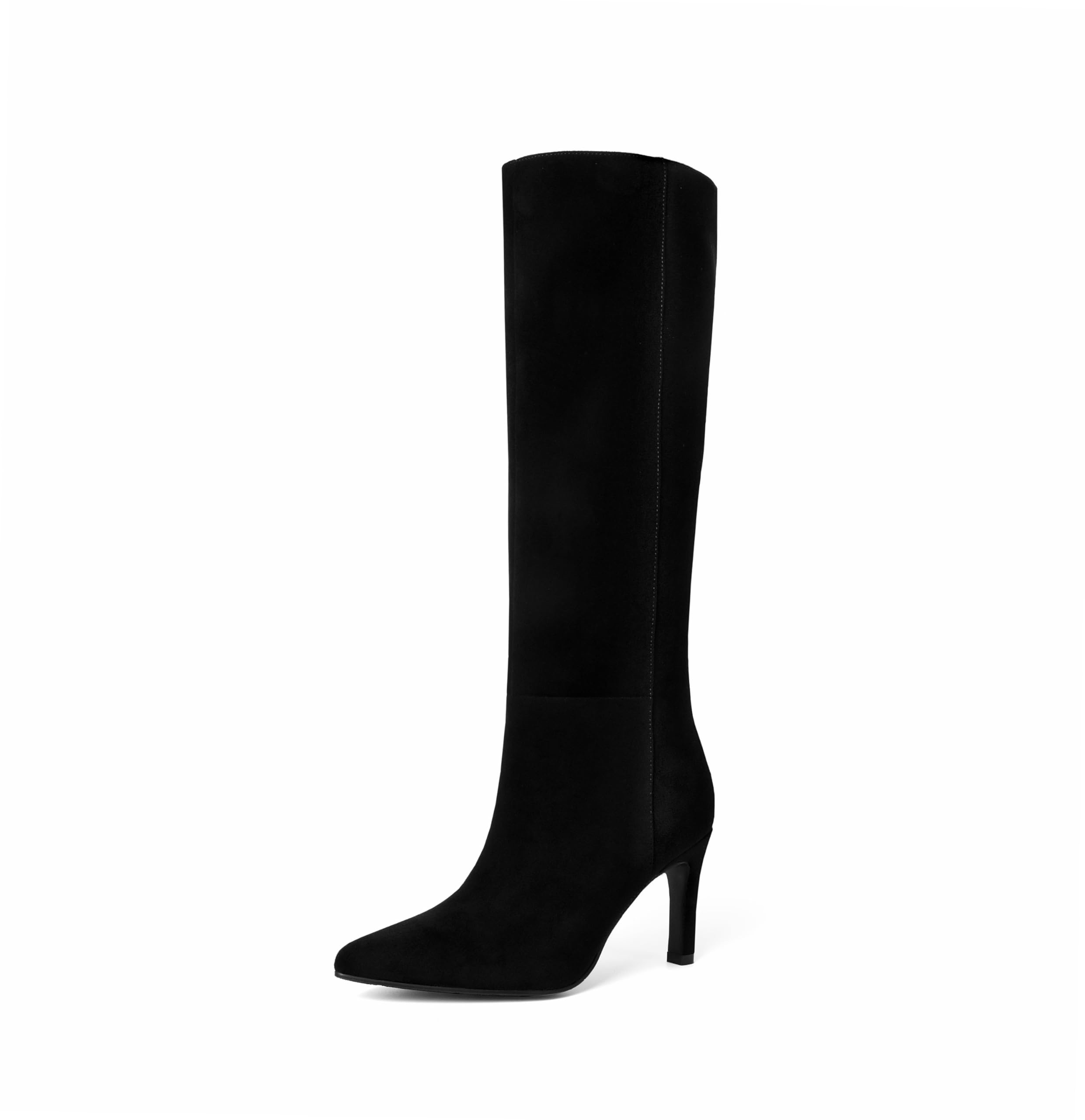 Reitoye Stivali alti al ginocchio da donna, sexy, a punta, a spillo, con cernier