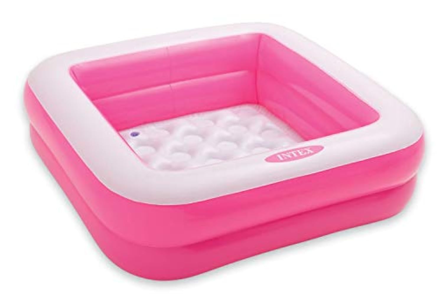 Intex Square Inflatable Kids Pool, 34 x 34 x 10 inches, Pink and White, 15 Gallo