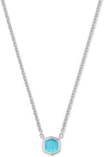 Kendra Scott Davie Pendant Necklace in Sterling Silver, Demi-Fine Jewelry for Women, Turquoise