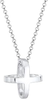 Elli Necklace women's cross pendant 3D in 925 sterling silver, None