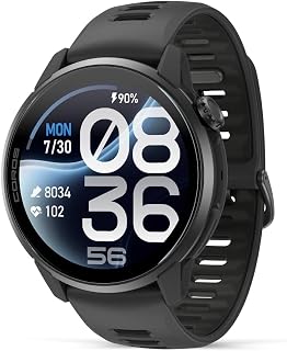 COROS PACE 4 Pro GPS Sport Watch, 1.47" AMOLED, Titanium- Black Silicone | Sapphire Glass, 3,500-Nit Max Brightness, Dual-Frequency GPS, 21 days of daily use, 32GB Maps, Voice Notes