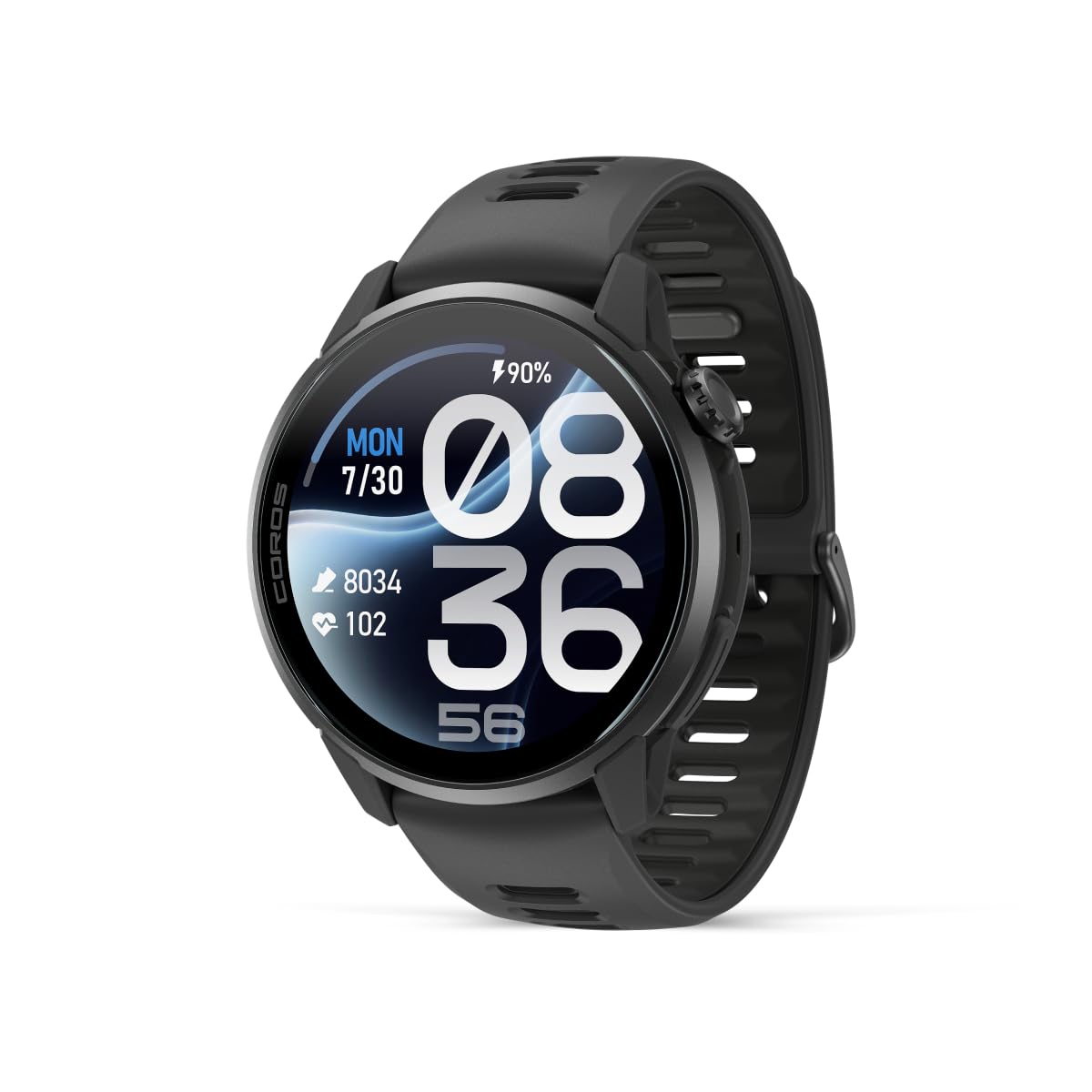 COROS PACE 4 Pro GPS Sport Watch, 1.47" AMOLED, Titanium- Black Silicone | Sapph