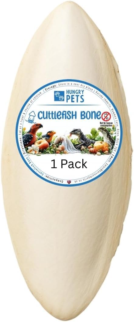Hungry Pets Cuttlefish Bone 1 Pack for Birds Reptiles Snails 9-15cm | Natural So