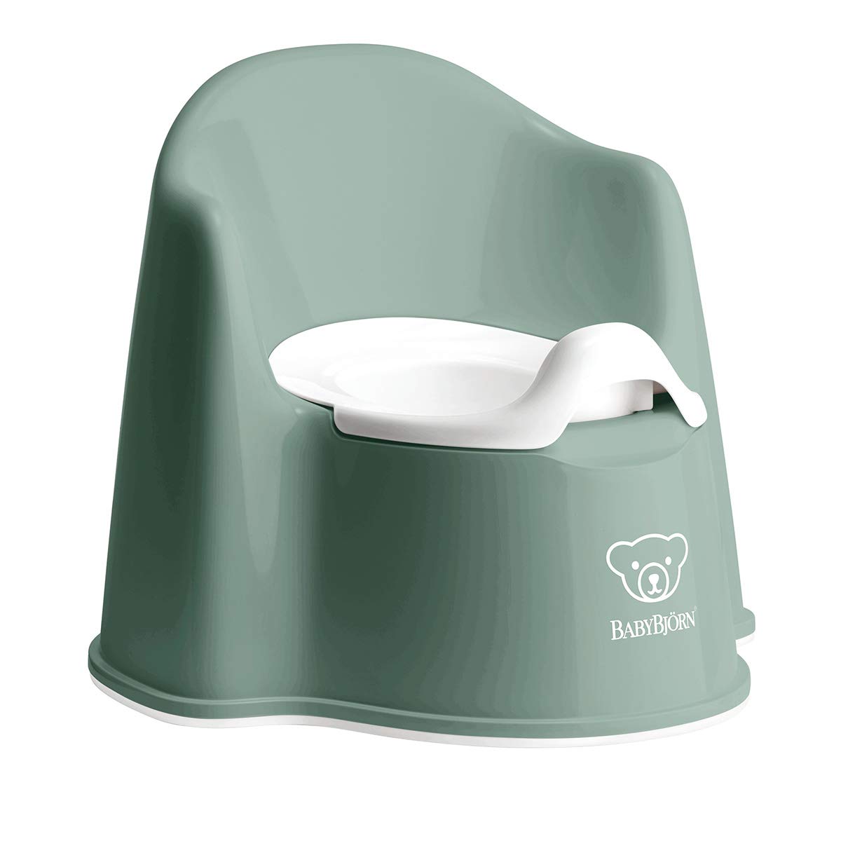 BabyBjörn Potty Chair, Deep Green/White | Potty Training Toilet, Easy-to-Clean, 
