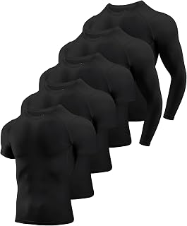 Niksa - Compression Shirts for Men, Short Sleeve Athletic Shirts Quick Dry Rash Guard Shirt, Base Layer, Undershirt, Black, Small