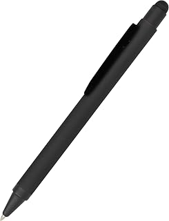 Online Ballpoint pen Alu Stylus black d, aluminium ballpoint pen, replaceable large capacity refill, blue writing colour, with soft touch, pen with touch tip, 1 piece