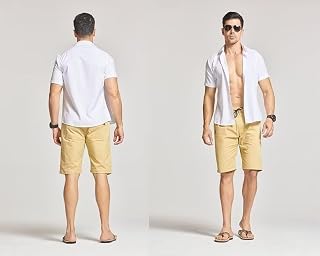 Tansozer Men's Summer Chino Shorts with Elasticated Waist