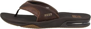 Reef Leather Fanning Men's Flip Flops, Brown Brown Bro, 40 EU