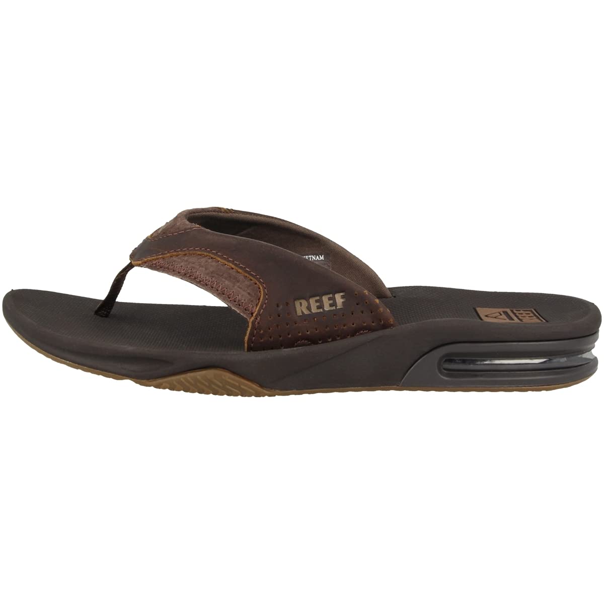 Reef Leather Fanning Men's Flip Flops, Brown Brown Bro, 40 EU