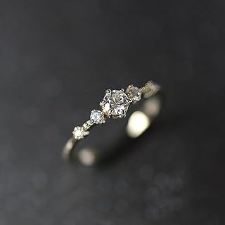 Versatile low profile cubic zirconia ring for women, everyday fashion minimalist accessory