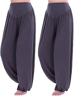 HOEREV Super Doux Spandex Modal Harem Yoga Pilates Trousers
