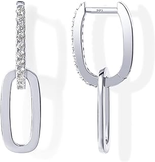 PAVOI CZ Hoop Earrings for Women, White Gold, Size 30 Millimeters