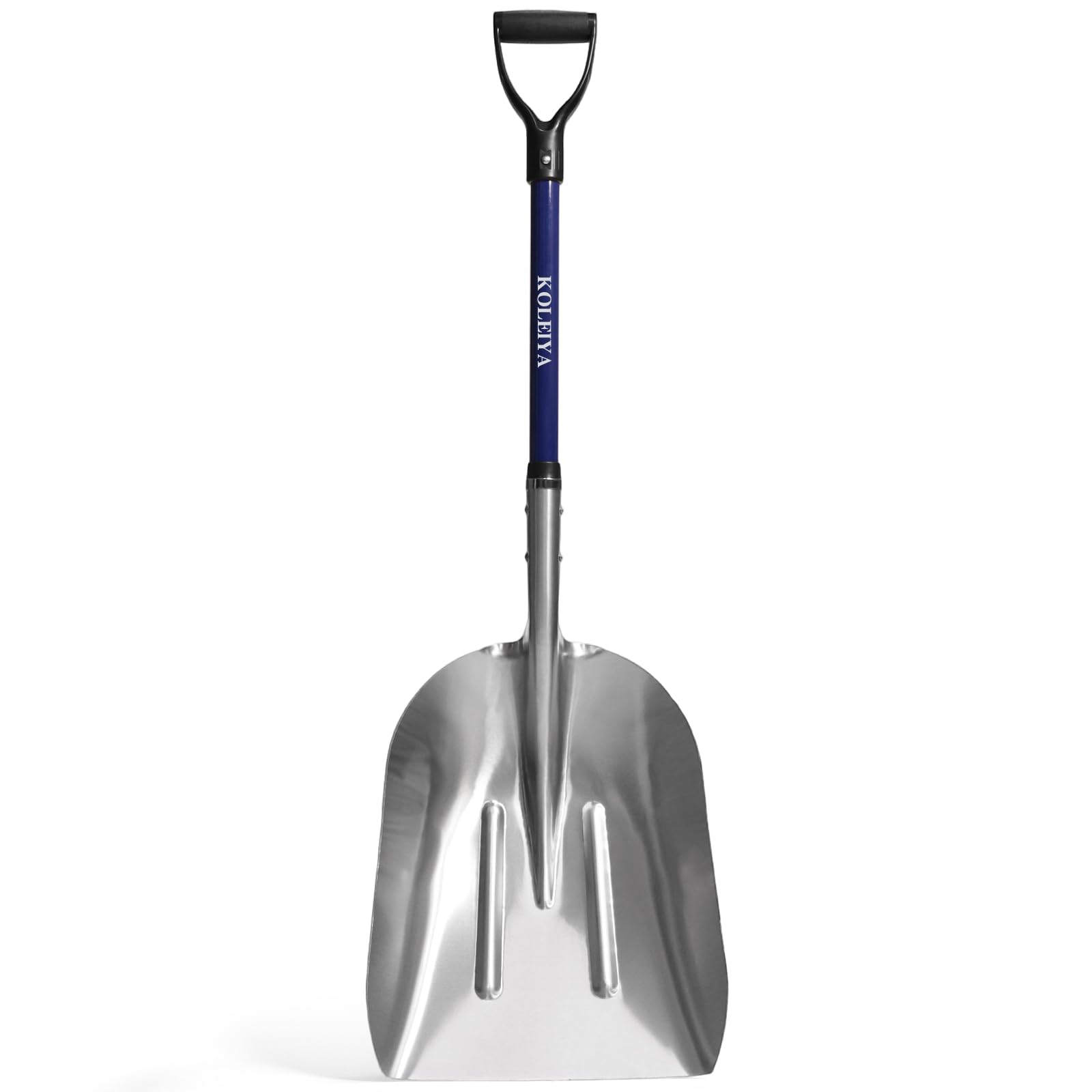 KOLEIYA Aluminum Snow Shovel Heavy Duty, 45-Inch Large Capacity Metal Scoop for 