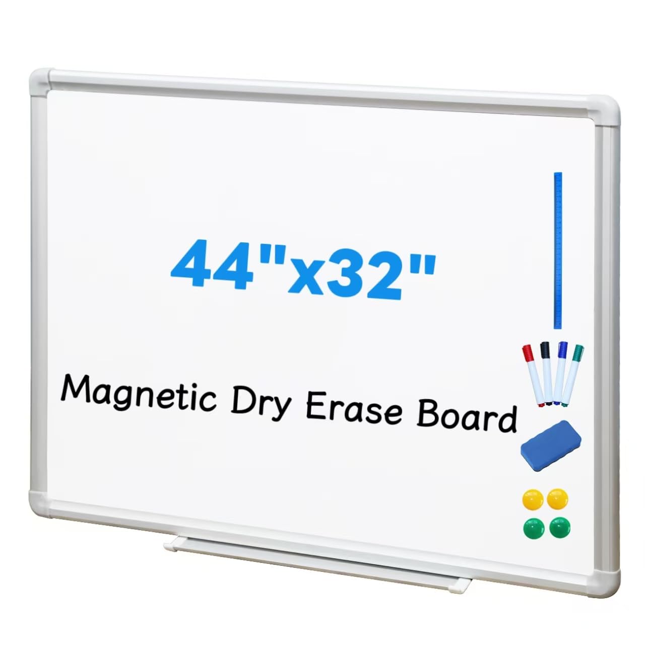 DEVELOP Magnetic White Board Dry Erase, 32 x 44 Inch, Dry Erase Board Aluminum F