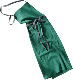 Anyasun Bib Apron, Linen, Cafe Style, Simple, Stylish, Natural, Scandinavian, Solid Color, Hides Bum, With Pockets, Unisex