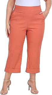 HDE Women's Plus Size Pull-On Capris