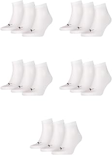 PUMA Unisex Quarter Plain 3p Men's Sports Socks (Pack of 3)