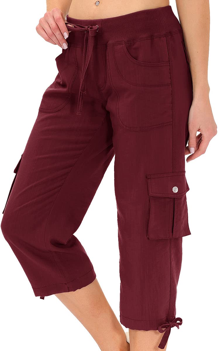 MoFiz Women's Capris with Pockets Loose Fit Casual Capris Pants Capris Pants Ele