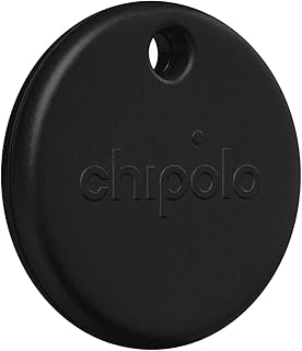 Chipolo POP Tracker Tag - Colorful, Compatible, Loud Bluetooth Tracker with Call Your Phone & Out of Range Alert, Works with Apple Find My or Google's Find My Device (Black)