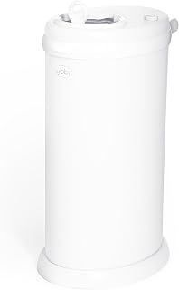 Ubbi Steel Diaper Pail, White, 2.34 ounces