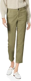 Amazon Essentials Women's Mid-Rise Slim-Fit Stretchy Cropped Tapered Leg Khaki Trousers (Available in Plus Size)