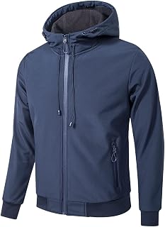 TONY BACKER Men's Winter Softshell Waterproof Windproof Jacket with Hood, Warm Jacket, Casual Jacket, Hiking 3351