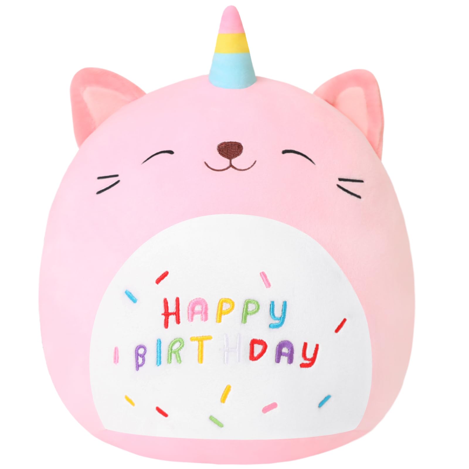 SQEQE Unicorn Cat Plush Kawaii Birthday Cat Plushies Pillow Cat Stuffed Animal T