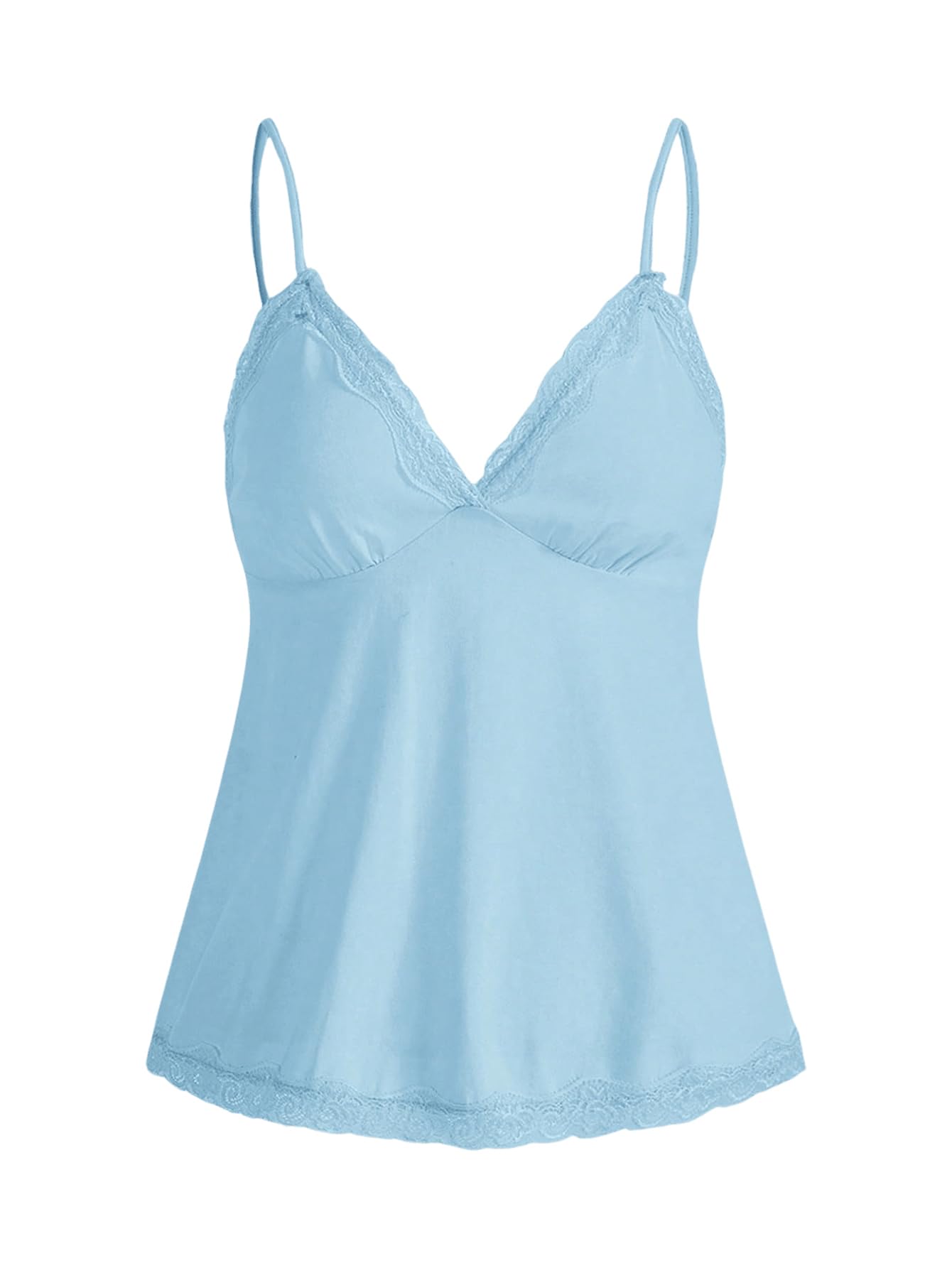 SHENHE Women's V Neck Spaghetti Strap Tank Top Lace Camisole Flowy Summer Tops B