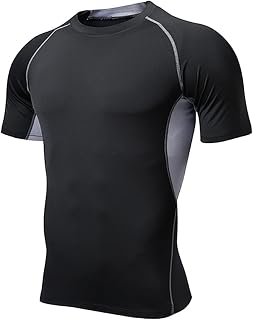 Men's Sports T-Shirt for Fitness Breathable and Quick Dry Athletic Short Sleeve Marathon Running Gym