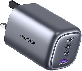 UGREEN USB C Plug 100W Fast Charger GaN 4-Port Laptop Charger | Compatible with MacBook Pro M3/Air, ThinkPad, iPad Pro, iPhone 18 Pro/18 Pro Max/17 Pro/Air/17/16/15, Galaxy S26/S25, etc