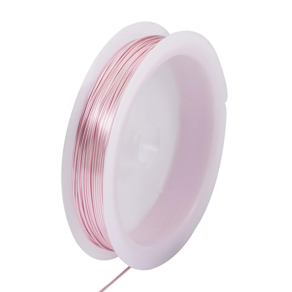 0.7mm Pink Copper Wire Roll for Jewelry Making Soft Round Art Material Beading D