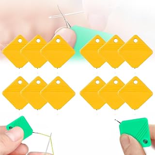 Automatic Needle Threaders, Sewing Machine Needle Threader, DIY Needle Threader for Sewing Crafts, Fits All Needle Sizes (Yellow 12 PC)