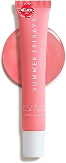 Summer Fridays Lip Butter Balm - Moisturizing Lip Gloss for Instant Shine + Sheer Color - With Nourishing Shea Butter - Everyday Makeup + Skin Care Summer Essentials - Vegan - Pink Sugar (.5 Oz)