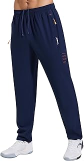 Gaiatiger Tracksuit Bottoms Men Breathable Joggers with Zip Pocket | breathable mens tracksuit bottom,quick-drying joggers bottoms,reflective strip design trouser, multiple zip pockets sweatpant