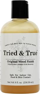 Tried & True Original Wood Finish – 8oz. Bottle – All-Purpose All-Natural Finish, Linseed Oil for Wood, Metal, Food Safe, Dye Free, Solvent Free, VOC Free, Non Toxic Wood Finish, Sealer