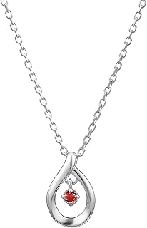 [4℃] Official Silver Necklace with Jewelry Case, Elegant Teardrop, Anniversary Present, Ladies Jewelry Pouch Set, Small, Silver