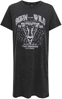 ONLY Women's Summer Printed Cotton Dress with Short Sleeve