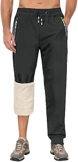 ZOXOZ Men's Fleece Lined Sherpa Joggers Winter Warm Water-Resistant Thermal Trousers Tracksuit Bottoms Men with Pockets